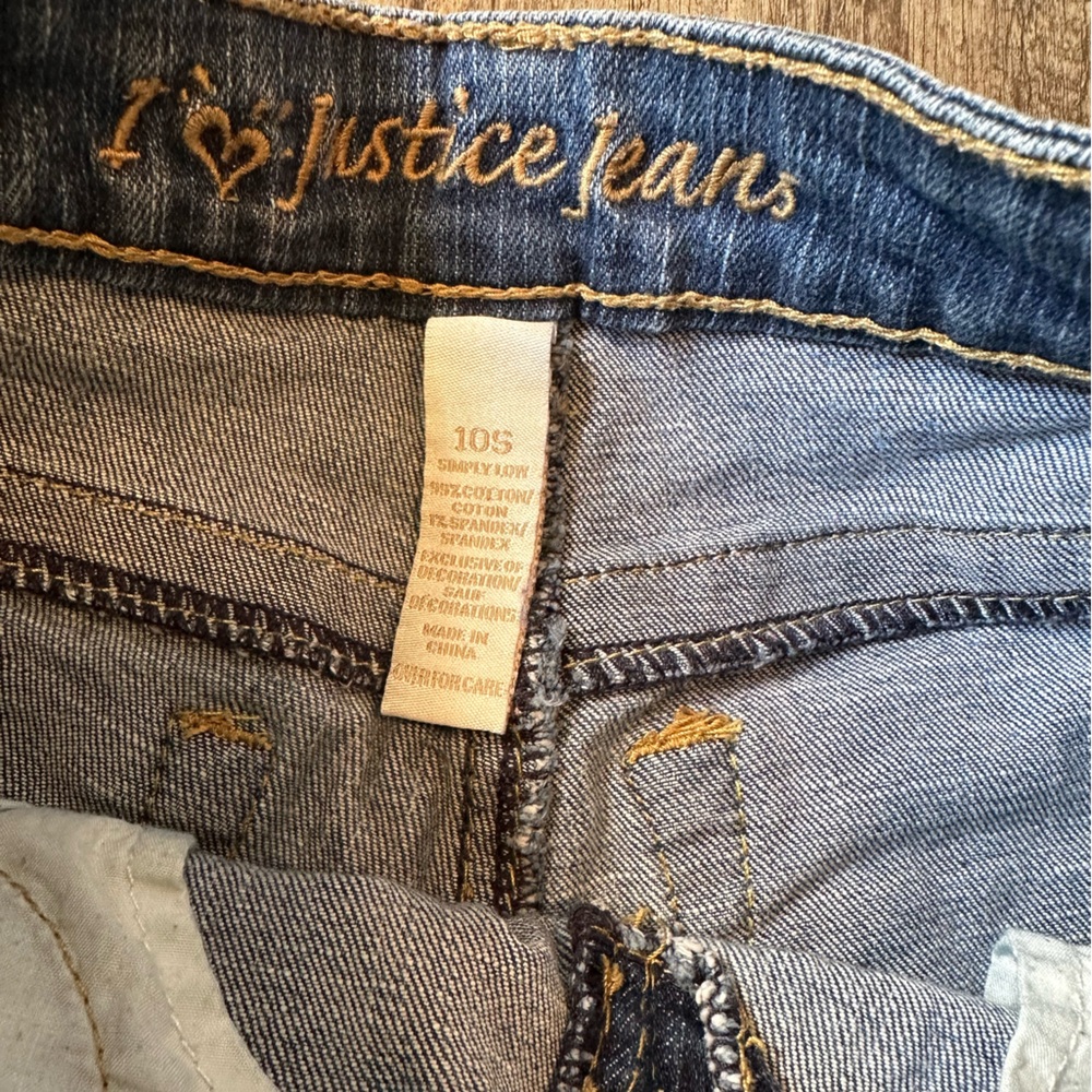 Justice Blue Denim Kids Shorts 10Slim - Picture 3 of 4